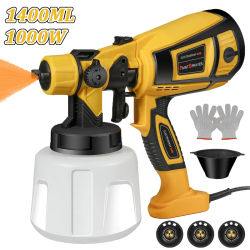Pulverizador de pintura eléctrico de 1400ML, pistola de pintura en aerosol de alta potencia de 1000W con 4 boquillas para muebles, gabinetes, valla, puerta de pared, trabajos DIY