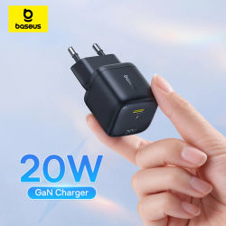Baseus USB tipo C cargador 20W cargador USB C portátil soporte tipo C PD carga rápida para iPhone 15 14 13 12 Pro Max 11X8 Plus
