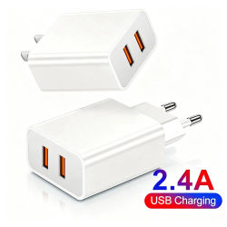 Cargador USB Dual de 2 puertos, adaptador de carga rápida para teléfono móvil QC3.0 para Samsung Xiaomi Huawei, adaptador de pared con enchufe para UE/EE. UU./Reino Unido