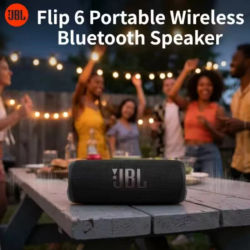Altavoz Bluetooth Portátil JBL FLIP6 - Un Sistema de Audio Estéreo para Exteriores Resistente al Agua con Batería de Larga Duración, Banco de Energía Integrado, Su