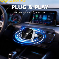 Nuevo Adaptador CarPlay Bluetooth 4 en 1 2026, Duplicación Inalámbrica de Pantalla a Estéreo de Auto, Conexión Plug & Play para Autos con CarPlay Cableado