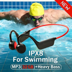 Nuevos Auriculares de Conducción Ósea Inalámbricos IPX8 Resistentes al Agua para Natación y Deportes, Bluetooth 5.4 con Micrófono para Ejercicio y Fitness