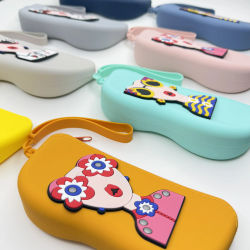 Estuche para gafas de lectura, bolsa portátil para gafas, soporte para gafas de sol, bolsa decorativa de silicona para gafas, para viajes diarios al aire libre