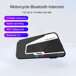 Intercomunicador Bluetooth T9S para casco de motocicleta, auriculares de 2000M para 10 conductores, Intercomunicador inalámbrico para Moto, llamada con manos libres, 1 ud.