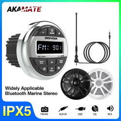 Sistema de Radio para barco, reproductor multimedia, Radio marina/altavoz/antena FM AM, Radio de Audio MP3 Bluetooth resistente al agua para RV ATV UTV SPA RZR