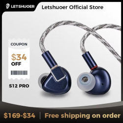 Letshuoer S12 PRO auriculares intrauditivos Hifi con cable controlador magnético plano de 14,8mm IEMs auriculares Hi Fi Monitor de Audio