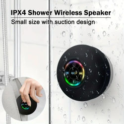 Mini Altavoz Bluetooth para ducha, Subwoofer, altavoz manos libres resistente al agua con micrófono de ventosa para baño, piscina, playa, teléfono para coche