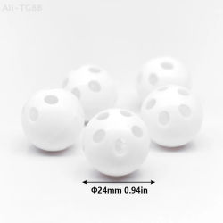 10 Uds. De sonajero de plástico de 24mm, bolas de campana, juguetes para bebés, cuentas para hacer ruido DIY