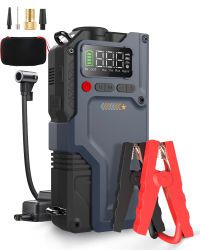 Arrancador de Coches 5 en 1 Eigotrav W150 6000A, Cargador de Batería 12000mAh 12V, Banco de Energía con Compresor de Aire de 150PSI