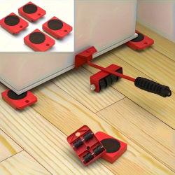 Kit de Mudanza de Muebles 4 en 1 de Alta Resistencia 360 ° Ruedas giratorias (no incluye varilla de elevación), herramienta deslizante antiarañazos para sofá, cama, refrigerador