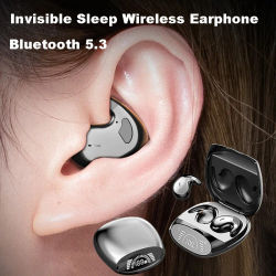 Mini auriculares invisibles para dormir, auriculares ocultos pequeños, auriculares Bluetooth 5,3, auriculares inalámbricos TWS estéreo deportivos con cancelación de ruido