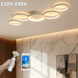 Luz de techo Led 110V-220V 3 colores aplicación Bluetooth atenuación creativa moderna Control remoto lámpara de dormitorio para sala de estar