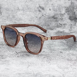 Nuevas gafas de sol Vintage con montura de madera para hombre, gafas de sol cuadradas de marca clásica, lentes con revestimiento, gafas de conducción para mujer y hombre