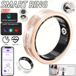 Anillo inteligente de diamante a la moda para mujer con caja IP68, anillo impermeable para mujer, Monitor de ritmo cardíaco y salud, podómetro deportivo, anillos de Fitness, nuevo