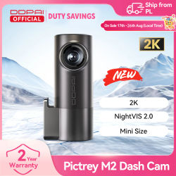 Cámara de salpicadero DDPAI M2 2K 330 ° DVR giratorio para coche con control de voz inteligente, visión nocturna, compatible con monitor de estacionamiento 24H