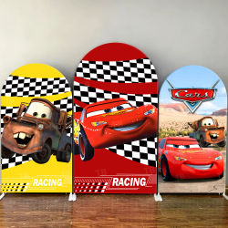 Fondo de Tela Elástica con Diseño de Rayo McQueen de Toy Story para Decoración de Fiestas de Cumpleaños y Baby Shower