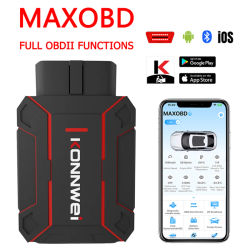 KONNWEI-herramientas de diagnóstico de escaneo de sistema completo para coche, conectividad Bluetooth, monitoreo de batería MAXOBD, monitoreo de vehículos, escáner OBD2