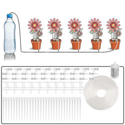 Juego de goteo automático para plantas en maceta de jardín, flujo de gotitas de agua ajustable, adecuado para regar plantas en macetas, 1 Juego