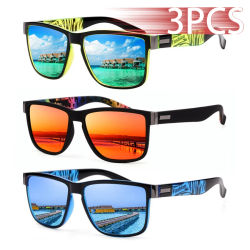 3 uds gafas de sol cuadradas clásicas de moda UV400 hombres mujeres conducción pesca coloridas gafas ligeras de moda para exteriores