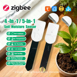 Probador inteligente de suelo Zigbee 3,0, Sensor de humedad y temperatura de luminosidad para plantas de jardín, asistente doméstico Tuya Zigbee2MQTT