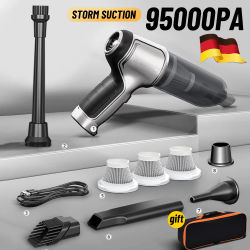 Aspirador de coche inalámbrico de 95000Pa, aspirador de mano de succión fuerte para el hogar y el coche, Mini aspirador de doble uso, electrodoméstico