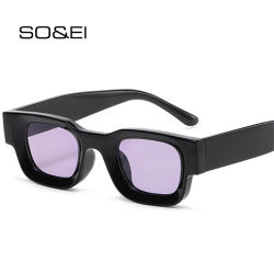 SO & EI Ins-gafas de sol polarizadas cuadradas para hombre y mujer, lentes Retro transparentes, estilo Punk, UV400