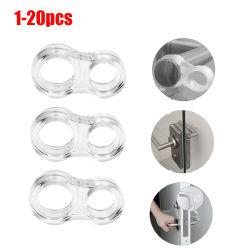 Tope de puerta transparente de PVC, manija de puerta anticolisión, almohadilla a prueba de golpes, topes de puerta protectores para paredes y muebles, 1-20 piezas