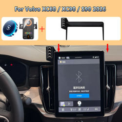 Soporte para Teléfono con Pantalla para Auto, para Volvo XC60 XC90 S90 2026, Carga Inalámbrica, Fijación para Teléfono en Auto, Base Especial para Panel de Pantalla de 11.2 Pulgadas