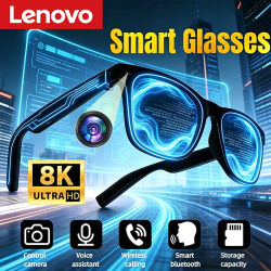Gafas Inteligentes Lenovo con IA, Control Táctil, Cámara para Fotos, Grabación, Traductor, Asistente de Voz, Música, Bluetooth Inalámbrico, Modelo 2026