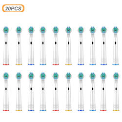 oral b cepillo electrico Cabezal de cepillo de dientes 20 piezas para oral b, repuesto de cepillo eléctrico, limpieza con hilo dental, limpieza de precisión, blanqueamiento 3D