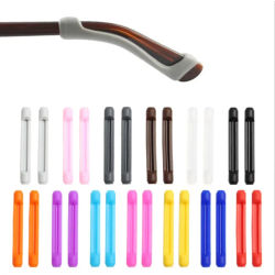 Cubierta antideslizante para gafas, gancho para la oreja, soporte antideslizante de silicona para gafas de sol, puntas de patillas para piernas, color negro, venta al por mayor