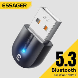 Essager-Adaptador USB Bluetooth 5,3, transmisor receptor de Audio auxiliar para PC, altavoz, portátil, ratón inalámbrico, caja de sonido, transmisor USB