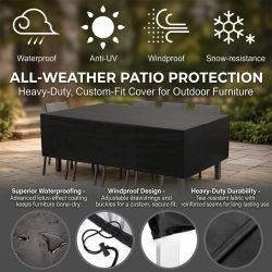Cubierta para muebles de jardín de tamaño 143, cubierta para mesa de sofá y silla de exterior, impermeable para todo tipo de clima para lluvia, nieve y sol