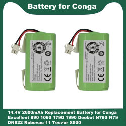 Batería de repuesto Original de 14,4 V 2600mAh para Conga Excellent 990 1090 1790 1990 Deebot N79S N79 DN622 Robovac 11 Tesvor X500