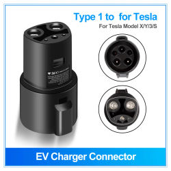 Conector de carga de coche eléctrico SAE J1772 Tipo 1 para Tesla, convertidor EVSE EV, adaptador de cargador para Tesla Model X/Y/3/S