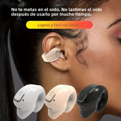 Auriculares Inalámbricos Bluetooth STTKGZD con Clip para Oreja, Auriculares de Conducción Aérea de Alta Calidad, Auriculares TWS Deportivos con Cancelación de Ruido