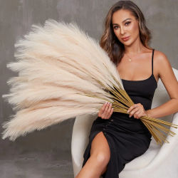 Ramo de hierba de Pampas Artificial de 90/120cm, flor falsa para decoración de la habitación del hogar, decoración de jardín y boda, caña de planta de simulación al aire libre