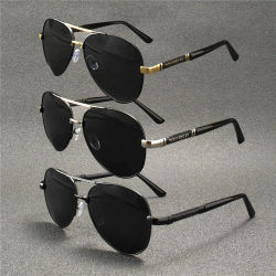 3 gafas de sol polarizadas para hombre, montura metálica, gafas de sol de calidad, diseño de marca, gafas masculinas para pescar y conducir
