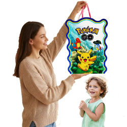 Piñata de Cartón de Pikachu de Pokémon, 1 Unidad, para Fiestas Infantiles, Decoraciones de Cumpleaños, Baby Shower, Manualidades