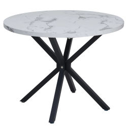 Mesas de comedor nórdicas para muebles del hogar, mesas de comedor, estilo efecto mármol de imitación, mesa de restaurante de lujo ligera para el hogar