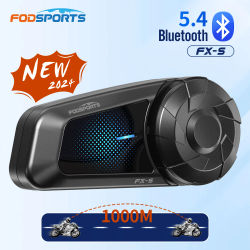 Intercomunicador para motocicleta Fodsports FX-S, intercomunicador para casco Bluetooth, auriculares para motocicleta, 1000M, BT5.4