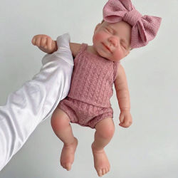 Muñecas OtardDolls- Pascale de 13 Pulgadas, Lavables, de Silicona, Cuerpo Completo, Bebés Reborn, Muñecas Niña con Boca Abierta, Tacto Suave, Muñecas Recién Nacidas