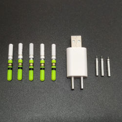 5 uds palos de luz con 5 baterías CR322 recargables 1 cargador lápiz de luz LED impermeable accesorio de aparejos de pesca nocturna J552