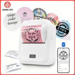 Impresora térmica de etiquetas Marklife X2, impresora autoadhesiva portátil sin tinta con Bluetooth para regalo/bricolaje/marcado/etiquetas/impresión de etiquetas