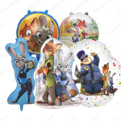 Globos de Zootopia para Decoración de Fiestas de Cumpleaños, Globos de Película de Zootopia, Globos de Judy para Fiestas, Decoración para Baby Shower, Accesorios para Fiestas Infantiles