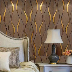Papel tapiz autoadhesivo con ondas de agua marrones 3D para sala de estar, dormitorio, muebles, renovación, papel de Contacto, pegatina de pared DIY