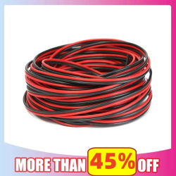 Cable de altavoz rojo y negro de 5/10m, 2x0,3mm/2x0,5mm, Cable de núcleo de Audio de cobre estañado, 2 pines AWG para sistema de reproductor de alta fidelidad estéreo doméstico/coche