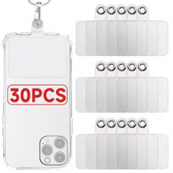 Cordón de teléfono Flexible mate transparente, tarjeta de teléfono móvil, lengüetas de sujeción universales, parches de correa colgante, junta de Clips de cable