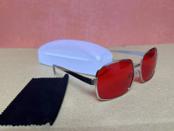 Project Mayhem Gafas de sol Fight Club Tyler Durden Oliver Peoples 523 Brad Pitt gafas de sol con lentes ROJO para hombre: con caja