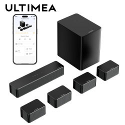 ULTIMEA 7.1 Sistema de sonido envolvente Barra de sonido para TV con control de aplicaciones, Altavoz Bluetooth de cine en casa con subwoofer inalámbrico de 6,5"